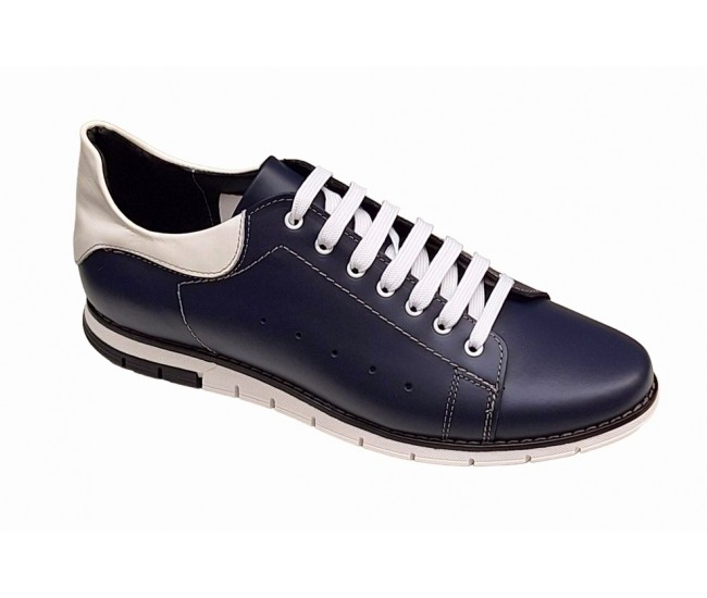 Pantofi barbati sport bleumarin inchis din piele naturala GKR111BLU