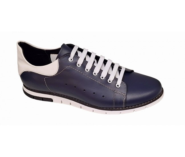 Pantofi barbati sport bleumarin inchis din piele naturala GKR111BLU