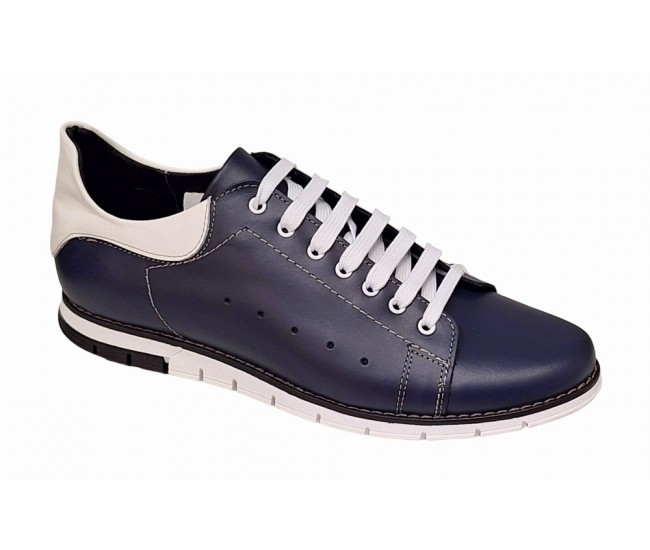 Pantofi barbati sport bleumarin inchis din piele naturala GKR111BLU