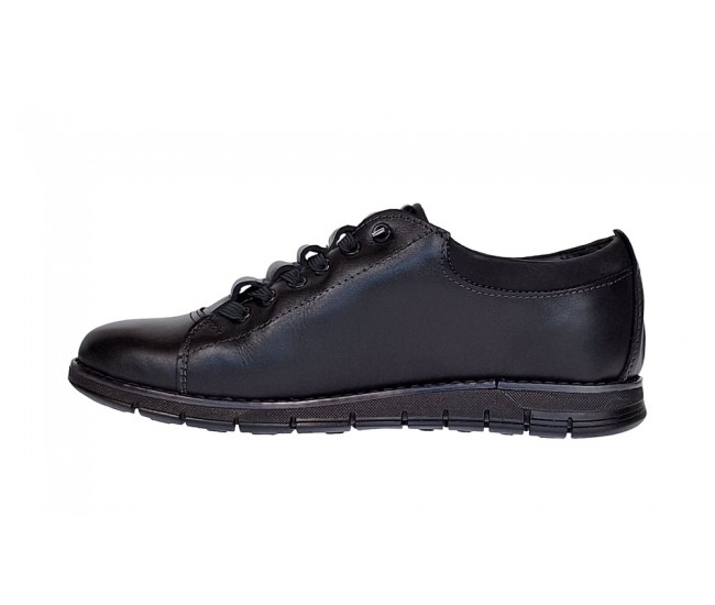 Pantofi barbati casual din piele naturala, Negru GKR120N