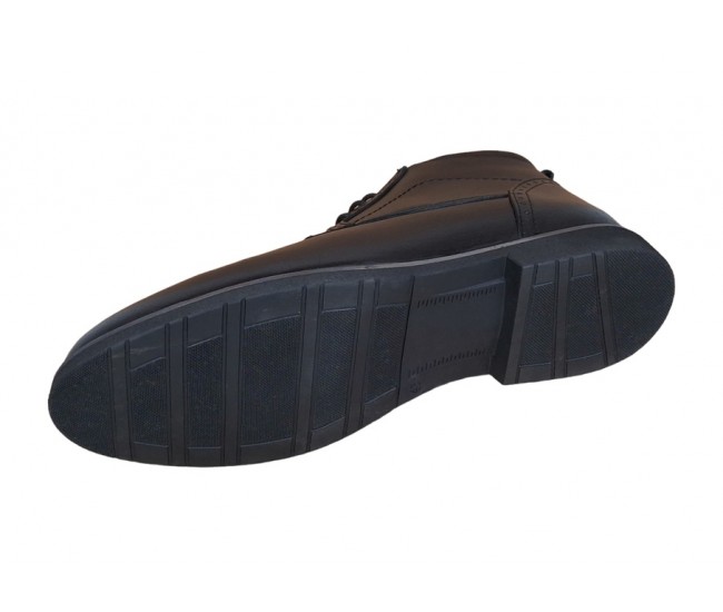 Ghete casual barbati, din piele naturala (imblanite) TOMAS, Negru, GKR20N