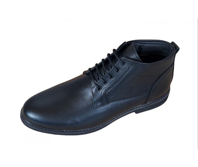 Ghete casual barbati, din piele naturala (imblanite) TOMAS, Negru, GKR20N