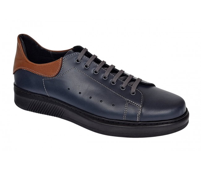 Pantofi casual barbati din piele naturala Cairo 5 Bleumarin GKR23XBL