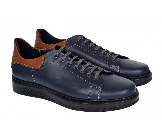 Pantofi casual barbati din piele naturala Cairo 5 Bleumarin GKR23XBL