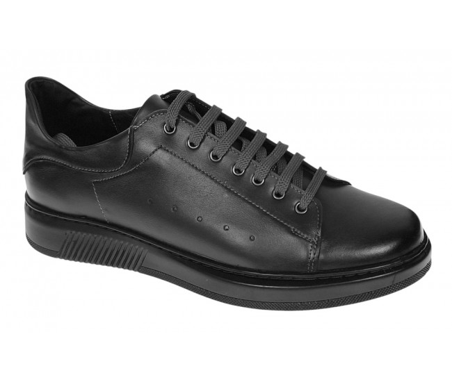 Pantofi barbati Sport Casual din piele naturala, Negru GKR2X1N