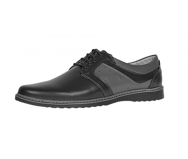 Pantofi barbati casual din piele naturala Negru GKR32N