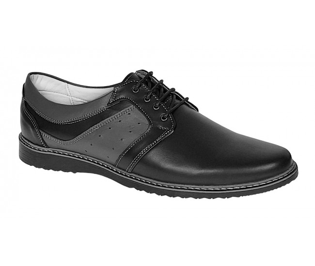 Pantofi barbati casual din piele naturala Negru GKR32N