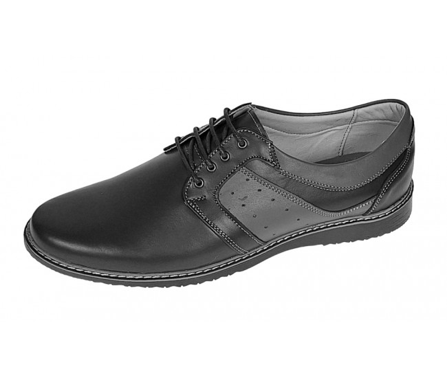 Pantofi barbati casual din piele naturala Negru GKR32N