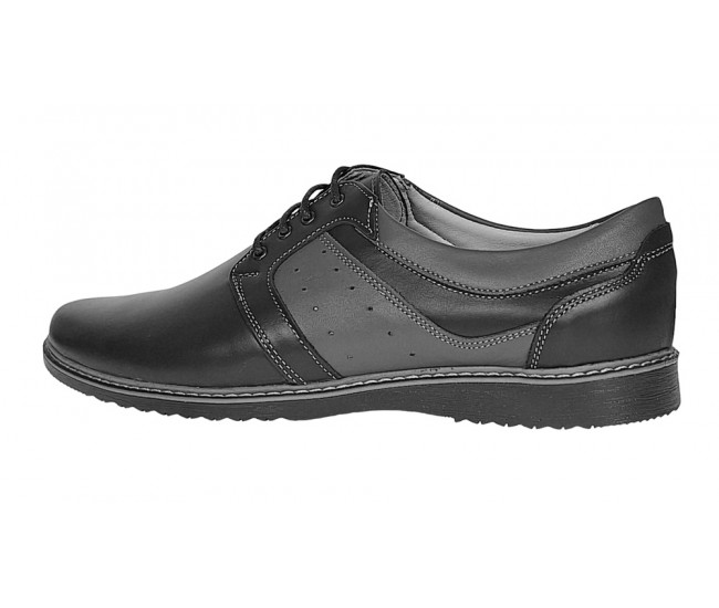 Pantofi barbati casual din piele naturala Negru GKR32N