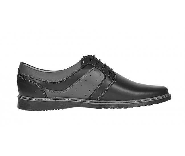 Pantofi barbati casual din piele naturala Negru GKR32N