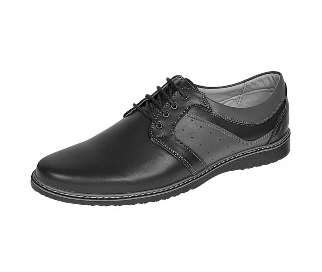 Pantofi barbati casual din piele naturala Negru GKR32N