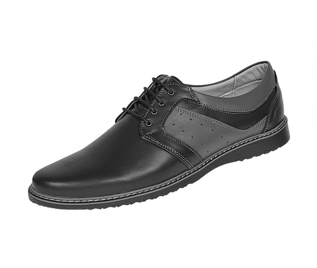 Pantofi barbati casual din piele naturala Negru GKR32N