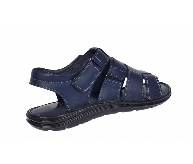 Sandale barbati casual din piele naturala bleumarin GKR47BL