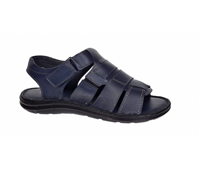 Sandale barbati casual din piele naturala bleumarin GKR47BL