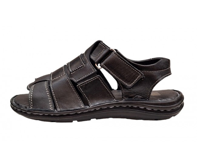 Sandale barbati casual din piele naturala negru GKR47N