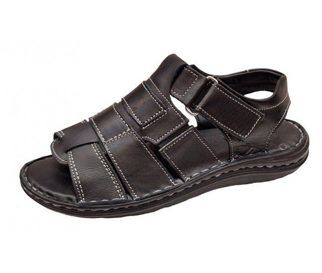 Sandale barbati casual din piele naturala negru GKR47N