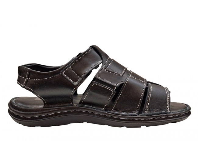 Sandale barbati casual din piele naturala negru GKR47N