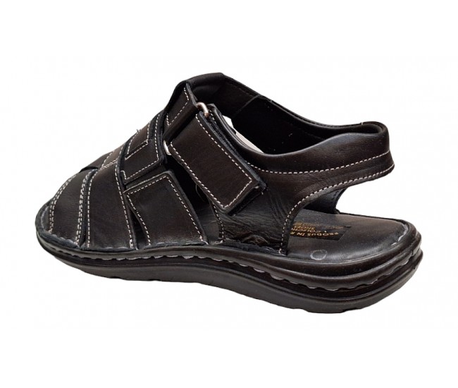 Sandale barbati casual din piele naturala negru GKR47N