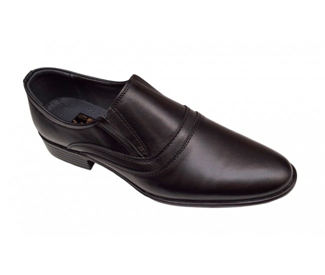 Pantofi barbati, eleganti, piele naturala, negru - GKR49N