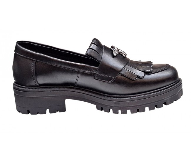 Pantofi dama casual din piele naturala Negru GKR4XN