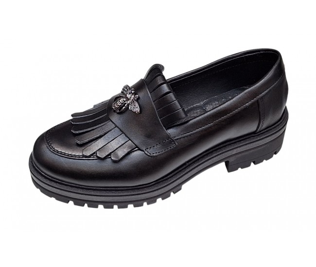 Pantofi dama casual din piele naturala Negru GKR4XN