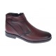 Ghete barbati casual, din piele naturala, cu fermoar, imblanite, GKR Rome Bordeaux