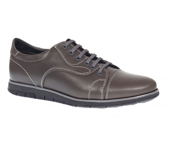 Pantofi barbati casual din piele naturala Gri, GKR67GRI