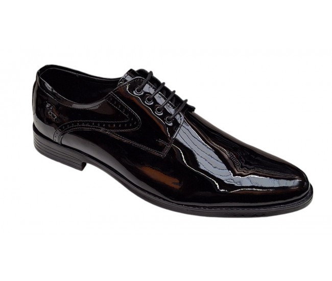 Pantofi barbati eleganti din piele naturala Negru Lac GKR6XNL