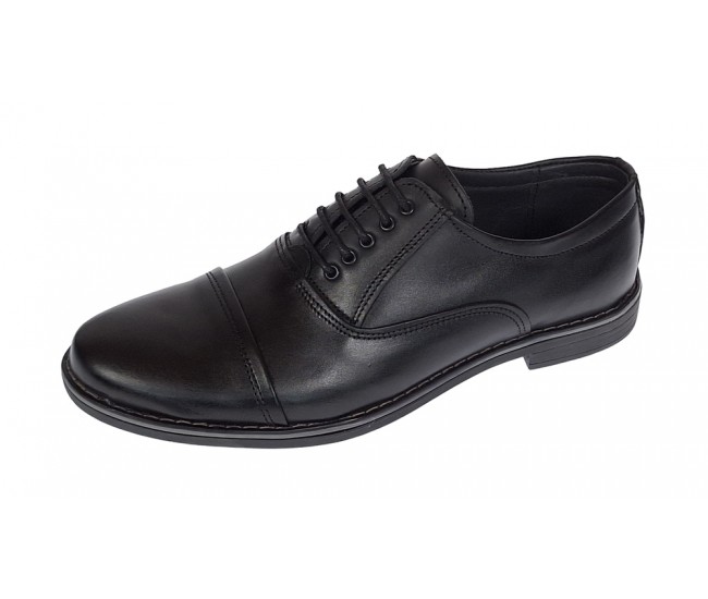 Pantofi barbati casual din piele naturala neagra P32NBOX