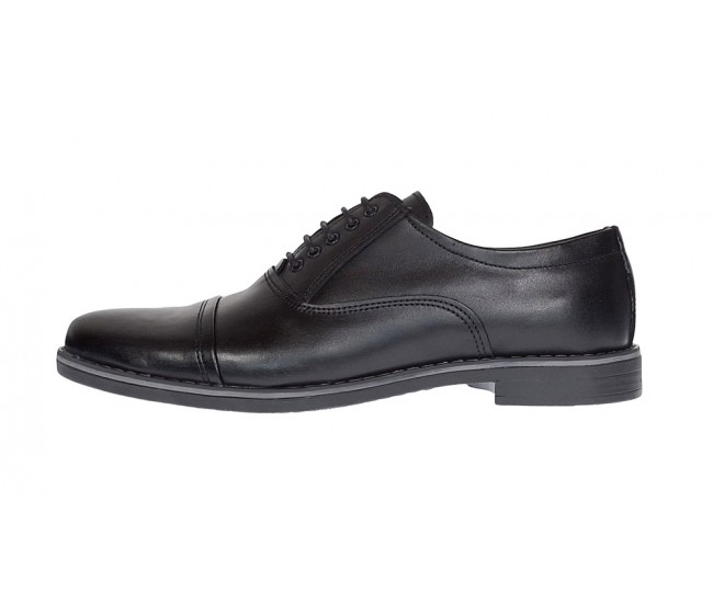 Pantofi barbati casual din piele naturala neagra P32NBOX