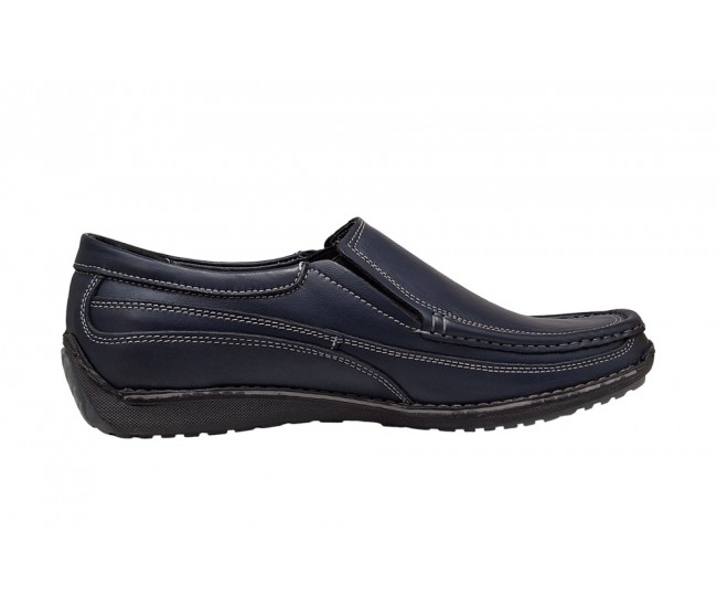 Pantofi barbati casual din piele naturala cu elastic Bleumarin, GKR82BLU