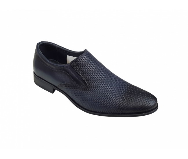 Pantofi barbati eleganti, din piele naturala, Bleumarin, cu elastic  891BLM