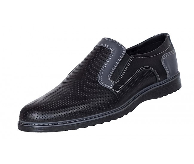 Pantofi barbati casual din piele naturala , Negru - GKR90N