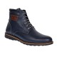 Ghete barbati sport casual din piele naturala cu siret si fermoar (imblanite) Corsa - GKR95BL