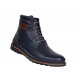 Ghete barbati sport casual din piele naturala cu siret si fermoar (imblanite) Corsa - GKR95BL