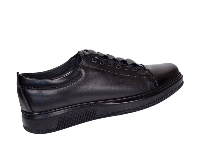 Pantofi barbati sport, casual din piele naturala Negru COMBAT - GKR96N