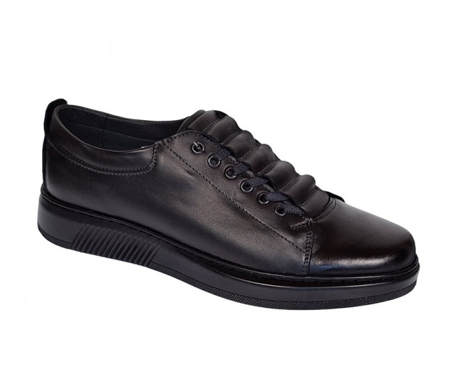 Pantofi barbati sport, casual din piele naturala Negru COMBAT - GKR96N