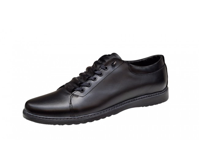 Pantofi barbati sport, casual din piele naturala, Negru - GKRSPORTN