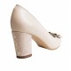 Oferta marimea 39 Pantofi eleganti dama, bej, din piele naturala box, toc 6 cm - LNA41BEJ