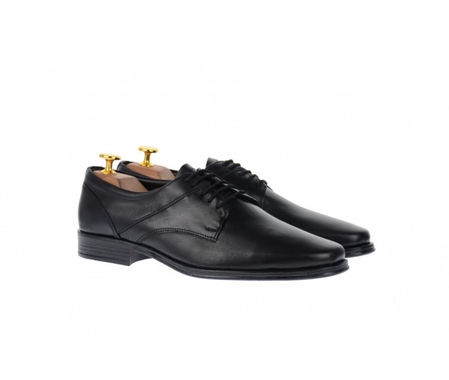 Pantofi barbati eleganti din piele naturala de culoare neagra, OFERTA marimea 43,   LNIC03NS