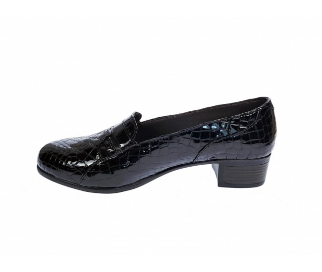 OFERTA MARIMEA  39   - Pantofi dama, din piele naturala, croco lac, cu toc de 5cm,LP18CRN