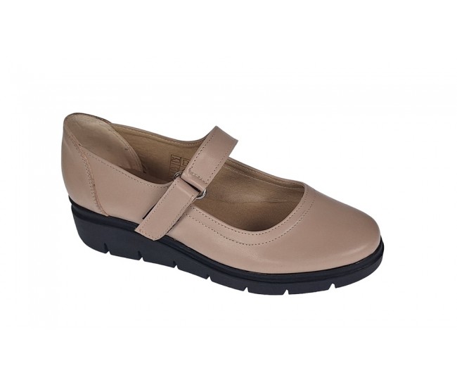 OFERTA  marimea 38 - Pantofi dama , cu talpa ortopedica , piele naturala , bej -LP38BEJ