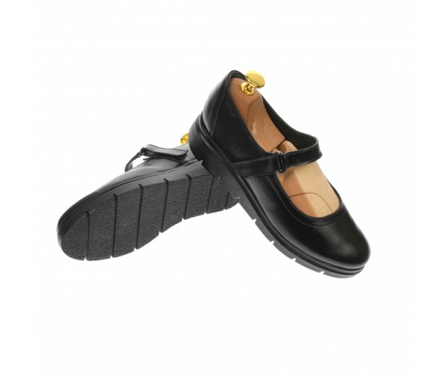 Oferta marimea 36, 40 - Pantofi dama,  cu talpa ortopedica din piele naturala, negru - LP38N