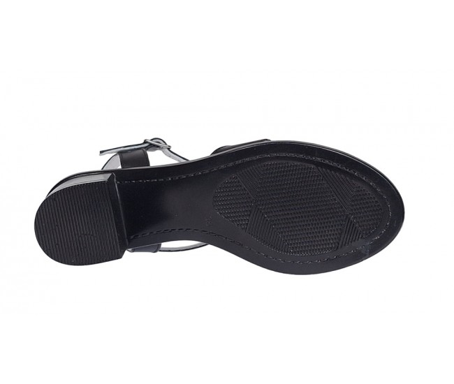 Oferta marmea 36 Sandale dama din piele naturala cu toc de 5cm, Negru, LS8NLAC