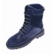 Bocanci barbati din piele naturala imblaniti Army Blue