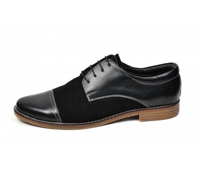 Pantofi barbati casual - eleganti din piele naturala KLAUSS BLACK 