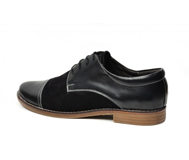 Pantofi barbati casual - eleganti din piele naturala KLAUSS BLACK 