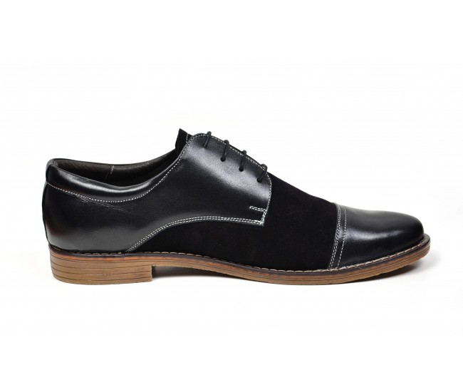 Pantofi barbati casual - eleganti din piele naturala KLAUSS BLACK 