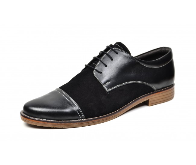 Pantofi barbati casual - eleganti din piele naturala KLAUSS BLACK 