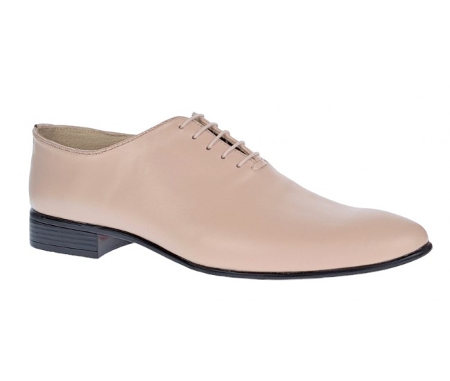 Pantofi barbati office, eleganti din piele naturala, culoare crem, ENZO